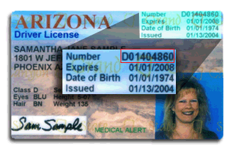 Arizona license number format